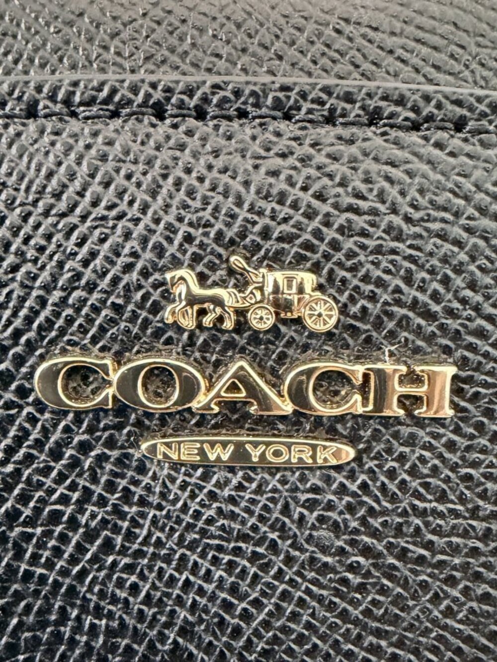 Coach Black Crossgrain Leather Minetta Crossbody Bag Satchel F67091 Gold - Picture 2 of 11